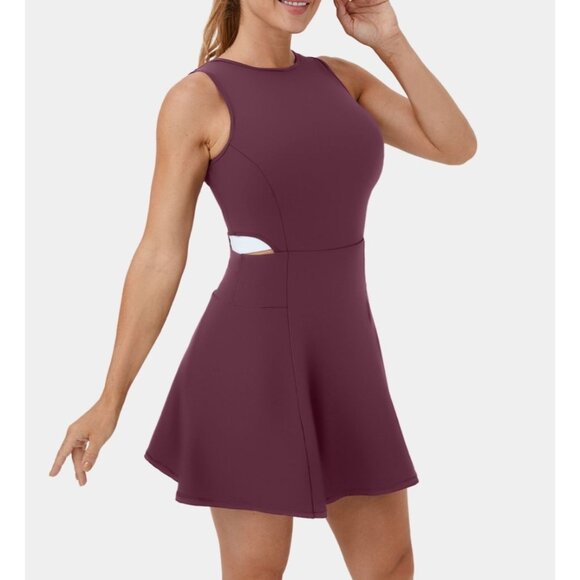 Halara Backless Buckle Tie Back 2-in-1 Pocket Dance Active Dress Sz Small Womens - Picture 9 of 11